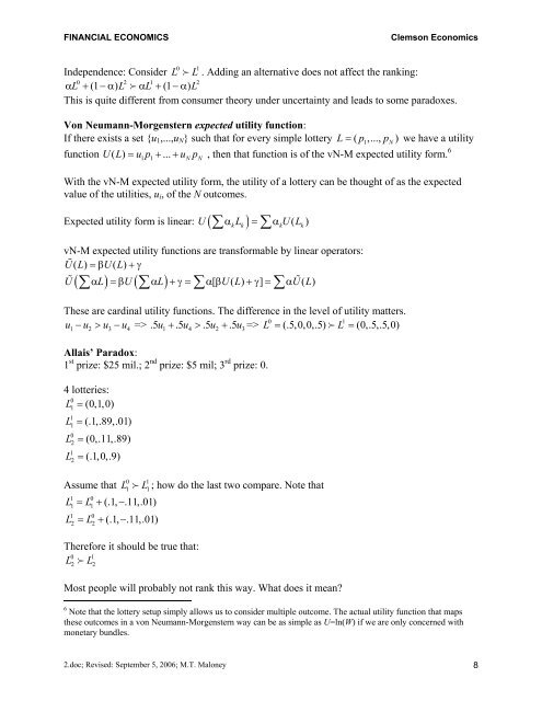 Fisher Separation Theorem & Consumer Optimization 1. TWO ...