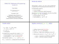 MthSc 810: Mathematical Programming Lecture 16 Sensitivity ...
