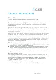 Vacancy – NIS Internship - Nielsen