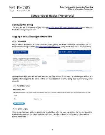 Scholarblogs Getting Started PDF - ECIT