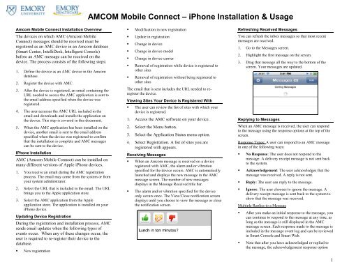AMCOM Mobile Connect ? iPhone Installation & Usage - ECIT