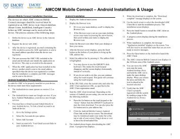 AMCOM Mobile Connect ? Android Installation & Usage - ECIT