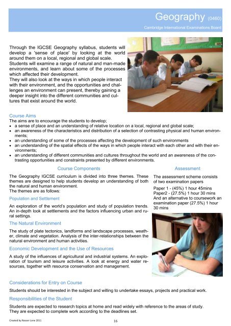 AAESS IGCSE Options Booklet - Al Ain English Speaking School ...