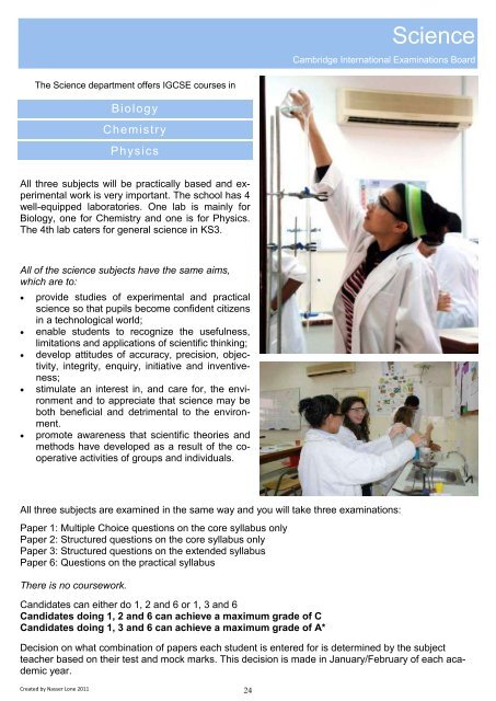 AAESS IGCSE Options Booklet - Al Ain English Speaking School ...