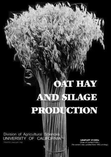 Oat Hay and Silage Production - University of California Agricultural ...