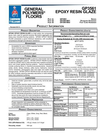 GP3561 EPoxy rEsin GlazE GEnEral PolymErs® Floors
