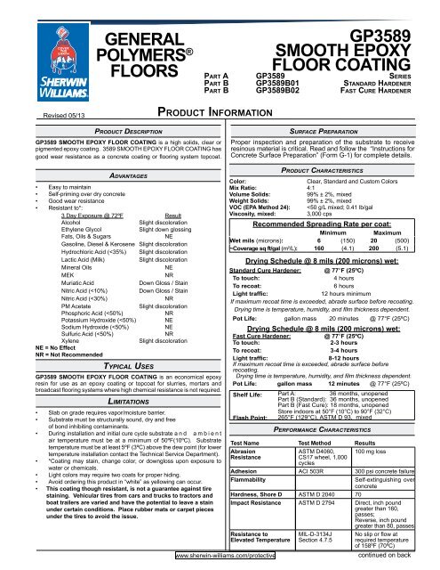 GP3589 SMOOTH EPOXY FLOOR COATING GENERAL ...