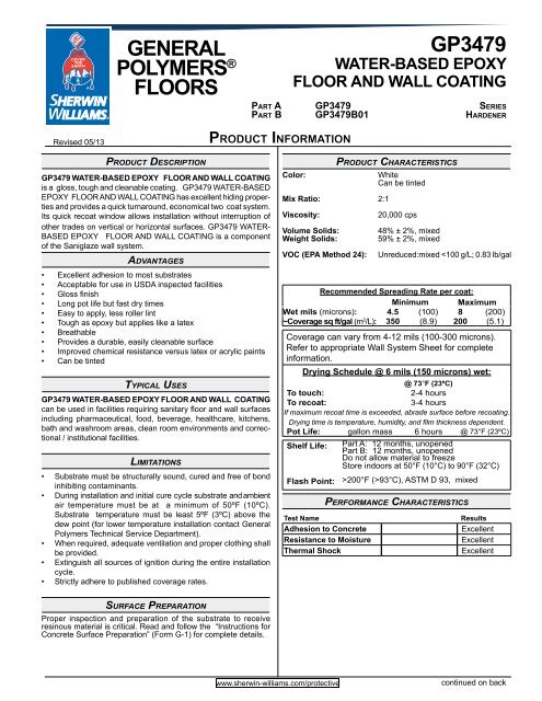 Gp3479 Water Based Epoxy Floor And Wall Coating