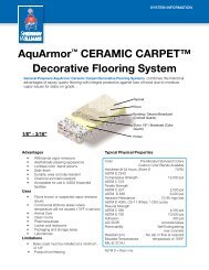 AquArmor™ CERAMIC CARPET™ Decorative ... - General Polymers