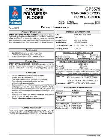 GP3579 GEnEral PolymErS® FloorS