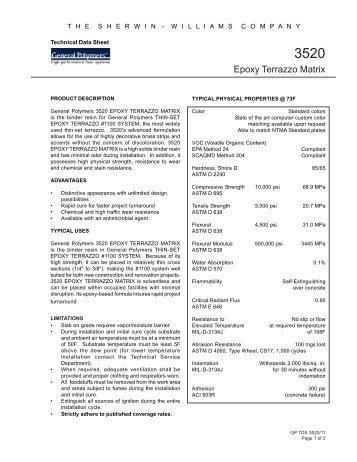 Epoxy Terrazzo Matrix - General Polymers