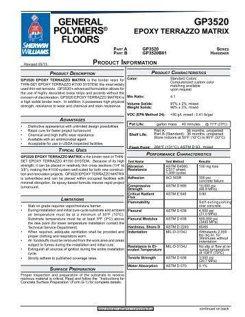 GP3520 EPoxy TErrazzo MaTrix - General Polymers