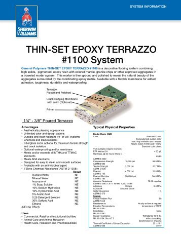 THINLSET EPOXY TERRAZZO #1100 System - General Polymers