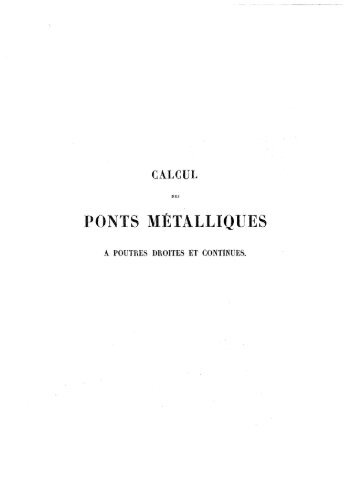 Calcul des ponts métalliques a poutres droites et continues - Cehopu