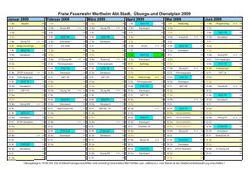 Dienstplan 2009 - Freiwillige Feuerwehr Wertheim