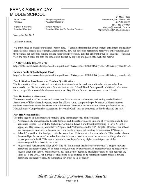 Ma Dept Of Elementary And Secondary >> F A Day Report Card From Mass Dept Of Elementary Secondary Ma Dept Of Elementary And Secondary >> F A Day Report Card From Mass Dept Of Elementary Secondary