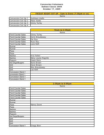 volunteer sign ups