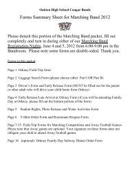 Forms Summary Sheet for Marching Band 2012 - Oakton High ...