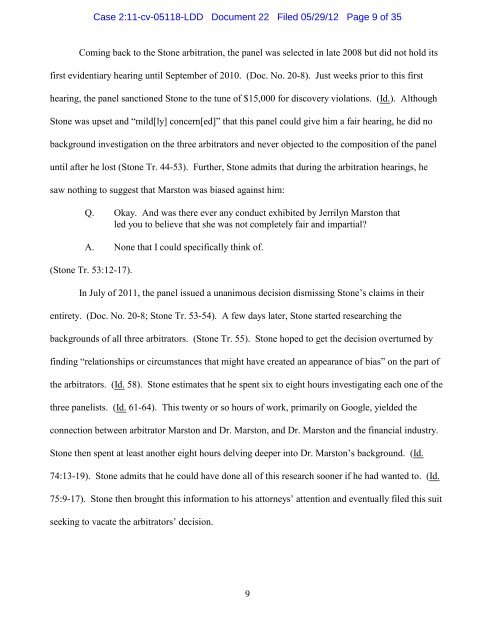 Stone v. Bear, Stearns & Co., Inc. - How Appealing