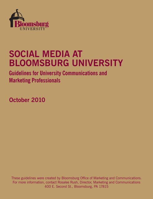 Social Media Guidelines - Bloomsburg University