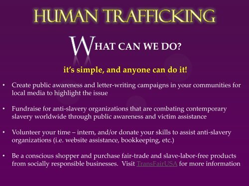 Human Trafficking