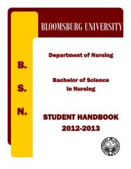 BSN Student Handbook - Bloomsburg University