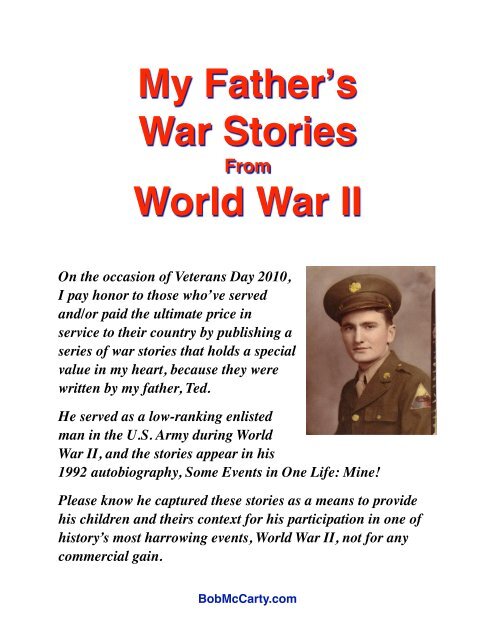 Dads WWII Stories - Bob McCarty Writes