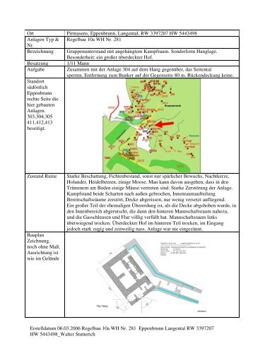 Erstelldatum 06.03.2006 Regelbau 10a WH Nr. 281 Eppenbrunn ...