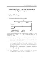 Travaux Pratiques d'optique géométrique et d'optique physique - LUTh