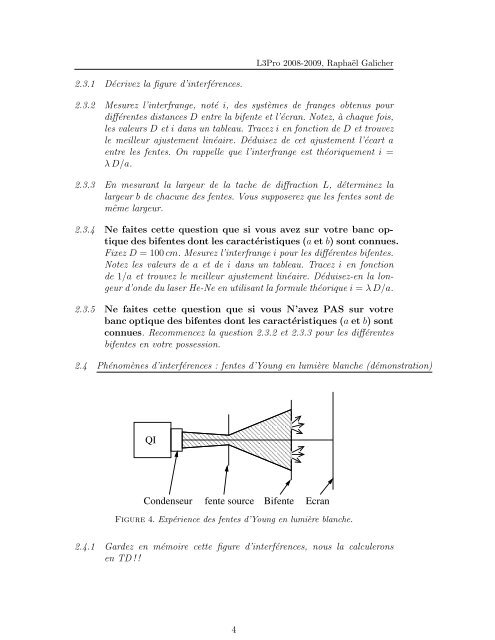 Travaux Pratiques d'optique géométrique et d'optique physique - LUTh