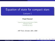 Equation of state for compact stars Lecture 1 - LUTh
