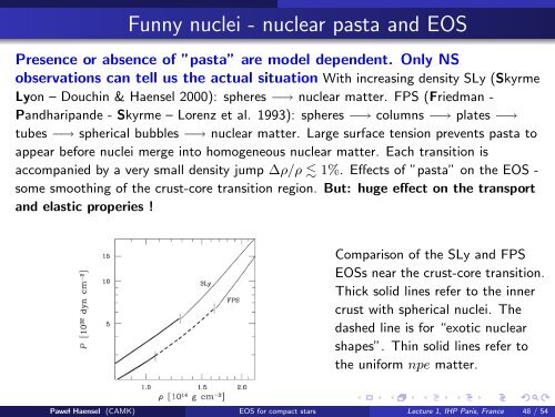 Equation of state for compact stars Lecture 1 - LUTh