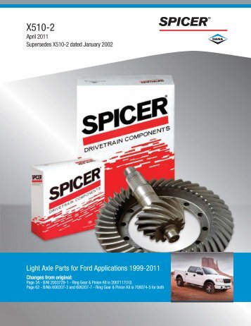 Light Axle Parts for Ford Applications - Spicer