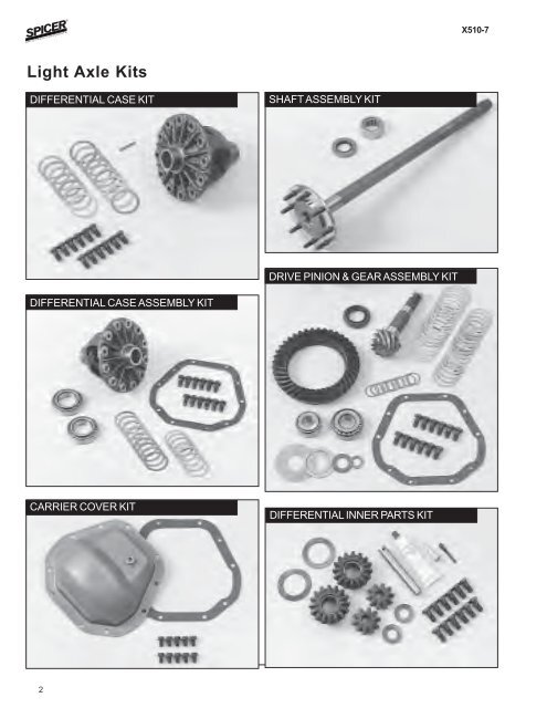 front & rear axle kit miscellaneous models 1979 - Spicer