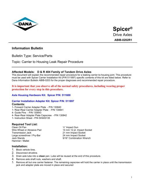Information Bulletin - Spicer