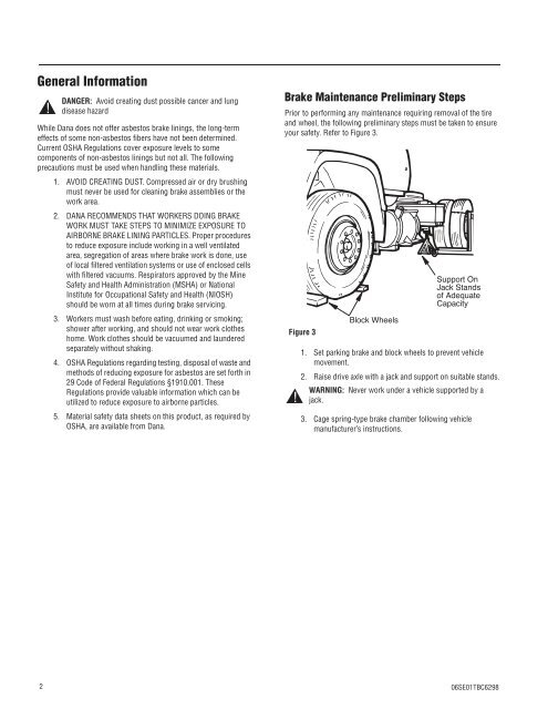 work instructions – dana kit part number - Spicer