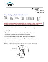 Kingpin Bushing and Seal Installation Instructions - Spicer