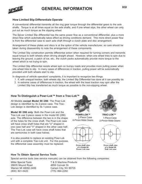 2002 Spicer Axle General Information