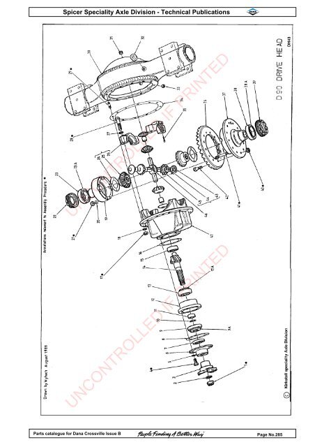 parts catalogue for dana crossville-off hwy - Spicer