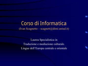 Lucidi in formato PDF - Dipartimento di Matematica e Informatica