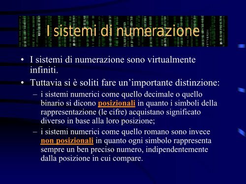 Lucidi in formato PDF - Dipartimento di Matematica e Informatica