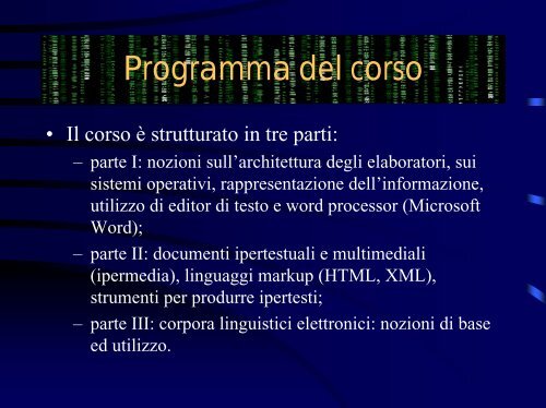 Lucidi in formato PDF - Dipartimento di Matematica e Informatica