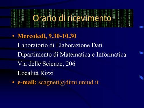 Lucidi in formato PDF - Dipartimento di Matematica e Informatica