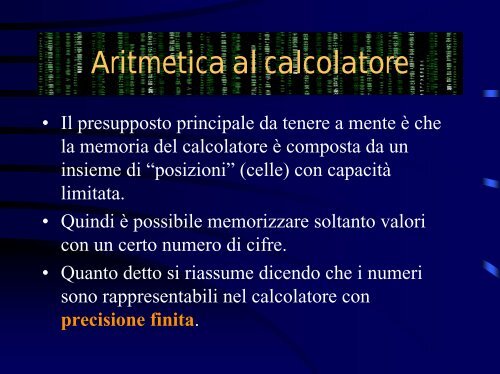 Lucidi in formato PDF - Dipartimento di Matematica e Informatica