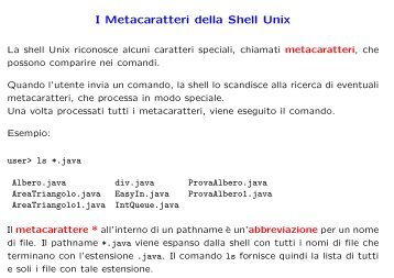 I Metacaratteri della Shell Unix