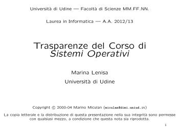 Scheduling di breve termine - Dipartimento di Matematica e ...
