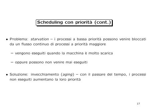 Scheduling di breve termine - Dipartimento di Matematica e ...