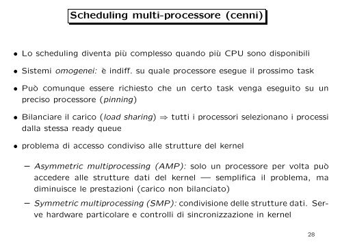 Scheduling di breve termine - Dipartimento di Matematica e ...