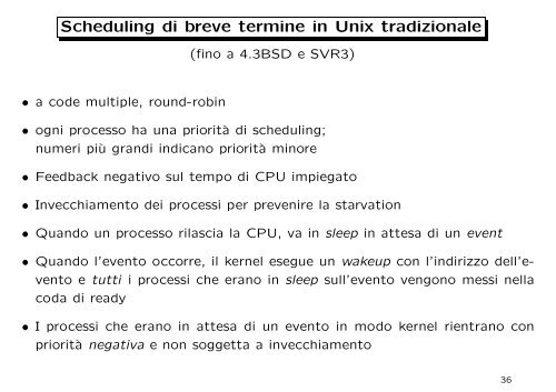 Scheduling di breve termine - Dipartimento di Matematica e ...