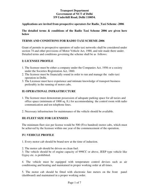 Transport Department Government Of Nct Of Delhi 5 9 Underhill